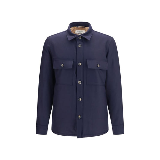 Jacob Cohen Blue Wool Oves Aries Full-Length Jacket