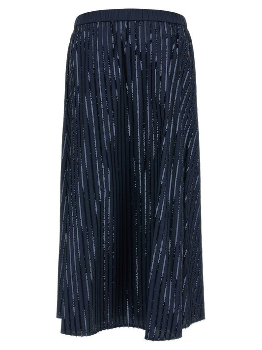 Max Mara Blue Cotton Mini Skirt