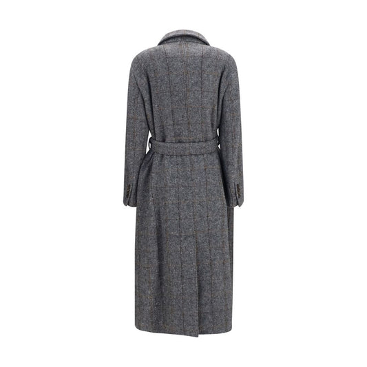 Brunello Cucinelli Gray Alpaca Vicugna Pacos Coat