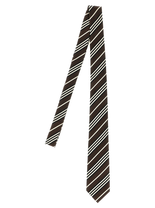 Saint Laurent Brown Silk Tie