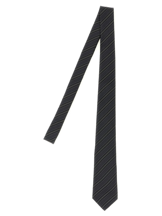 Saint Laurent Gray Silk Tie