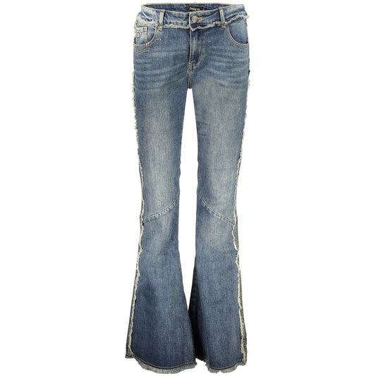 Desigual Blue Cotton Flared Jeans