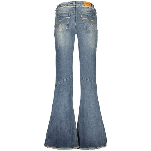 Desigual Blue Cotton Flared Jeans