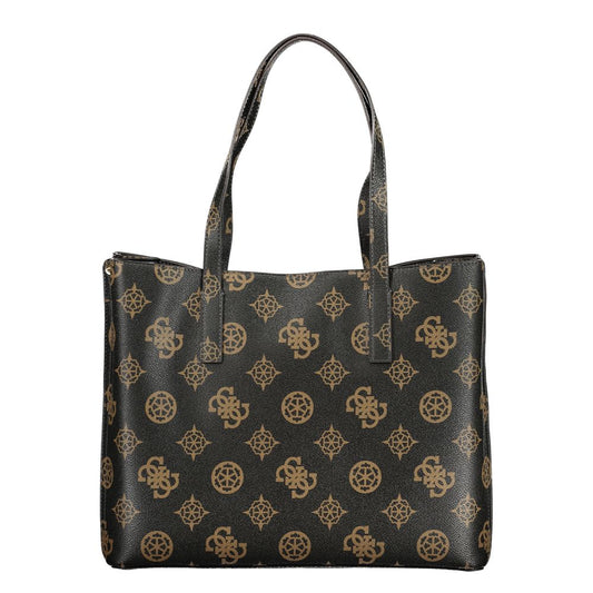 Guess Jeans Brown Polyurethane Women's Bag with Dual Handles and Spacious Compartments