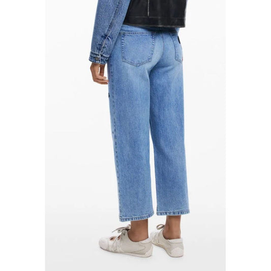 Desigual Blue Cotton Relaxed Fit Jeans