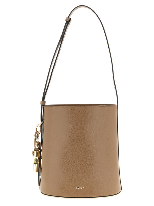 Furla Beige Calfskin Shoulder Bag