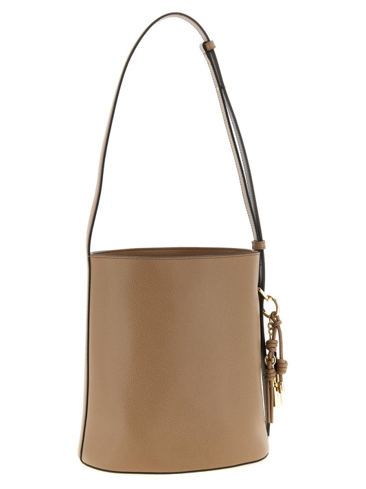 Furla Beige Calfskin Shoulder Bag