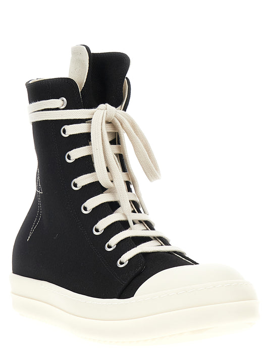 DRKSHDW Black Cotton High Top Sneakers