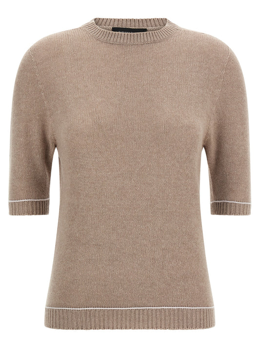 Fabiana Filippi Beige Virgin Wool Cardigan
