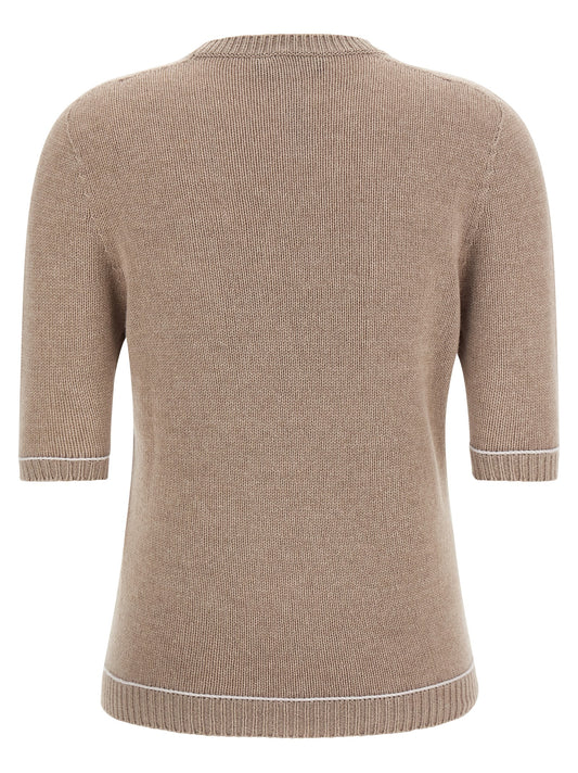 Fabiana Filippi Beige Virgin Wool Cardigan