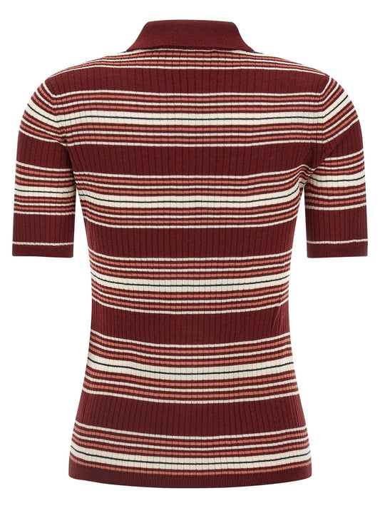 Max Mara Bordeaux Silk Polo Shirt