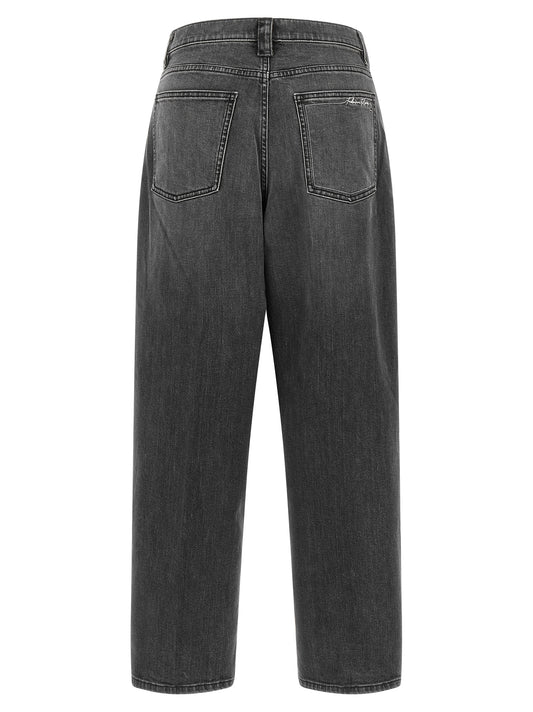 Fabiana Filippi Gray Cotton Relaxed Fit Jeans