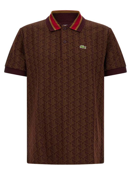 Lacoste Brown Polyester Polo Shirt