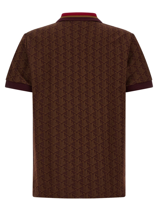 Lacoste Brown Polyester Polo Shirt