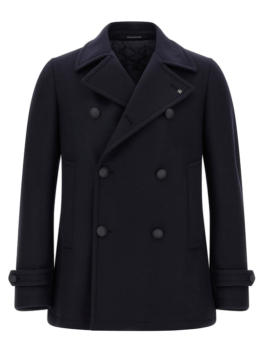 Tagliatore Blue Wool Coat