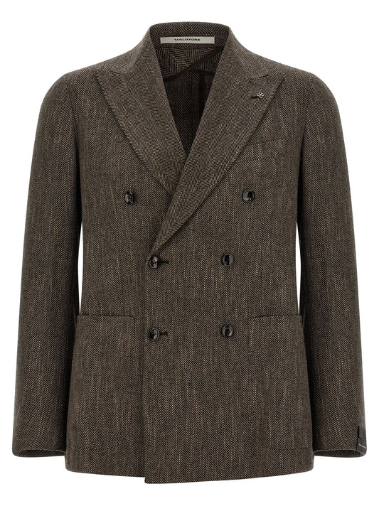 Tagliatore Brown Virgin Wool Blazer