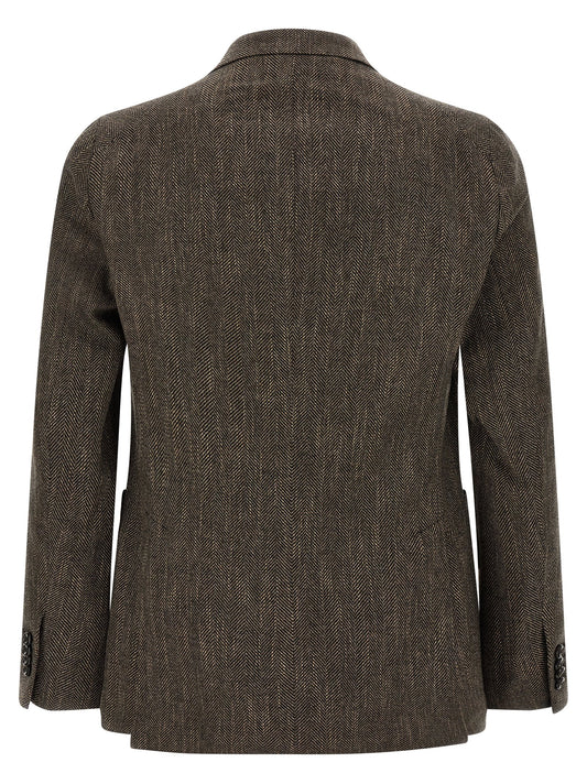 Tagliatore Brown Virgin Wool Blazer