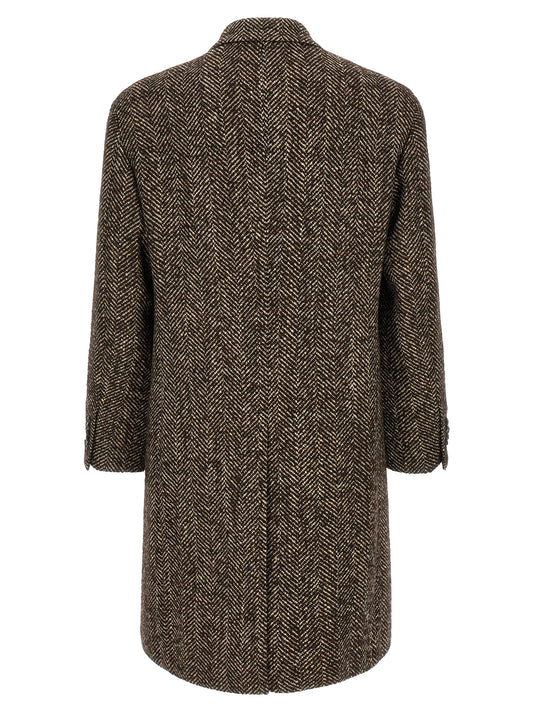 Tagliatore Brown Wool Coat