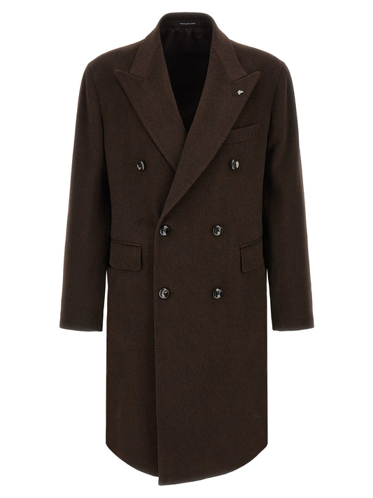 Tagliatore Brown Virgin Wool Coat