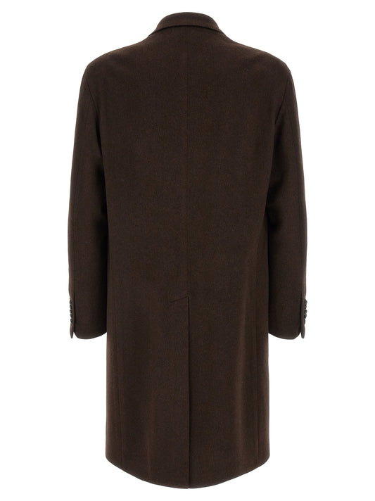 Tagliatore Brown Virgin Wool Coat