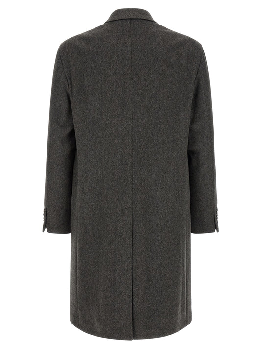 Tagliatore Gray Virgin Wool Coat