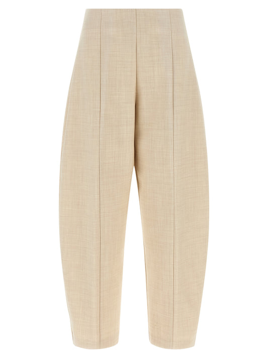 NUDE Beige Wool Cropped Pants