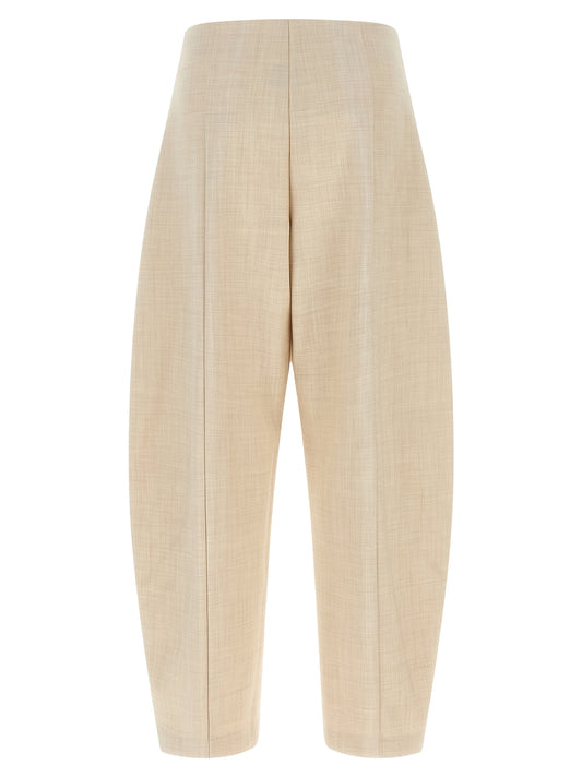 NUDE Beige Wool Cropped Pants