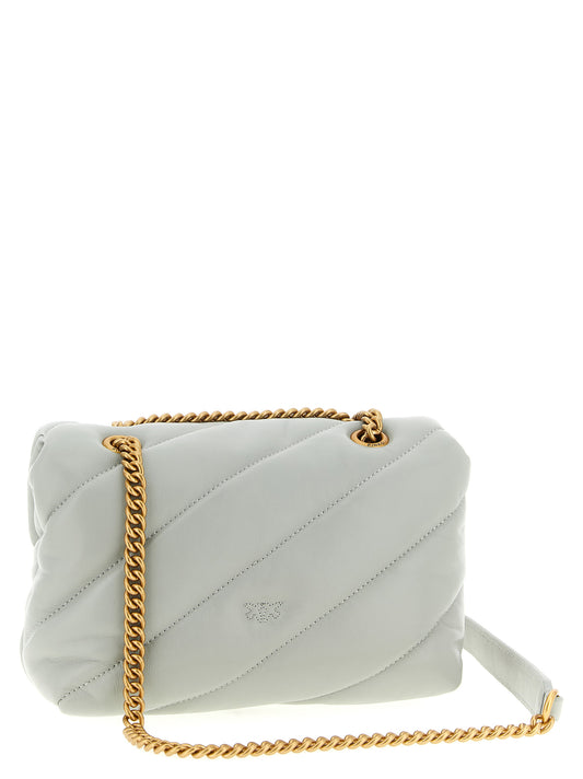 PINKO Gray Lamb Fur Crossbody Bag