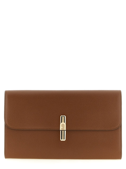 Furla Brown Calfskin Clutch Bag