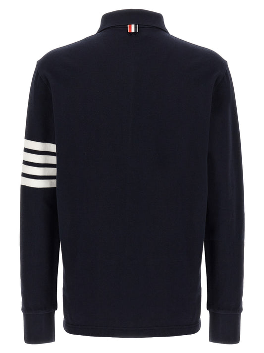 Thom Browne Blue Cotton Polo Shirt