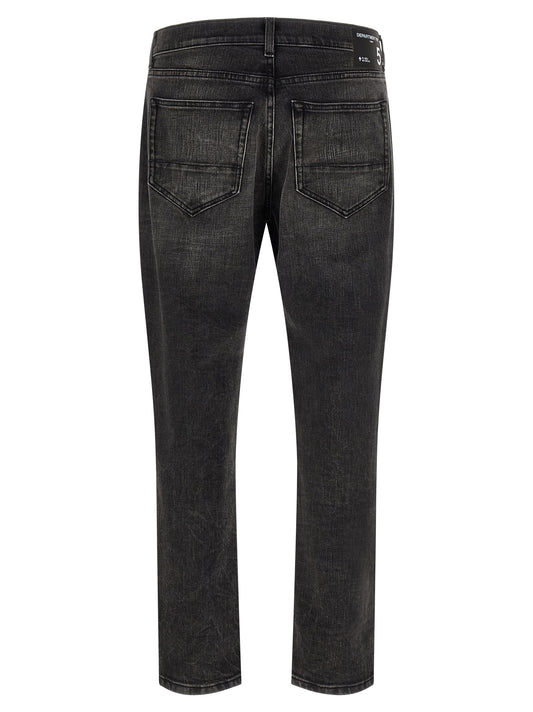 Department 5 Black Cotton Cropped Jeans