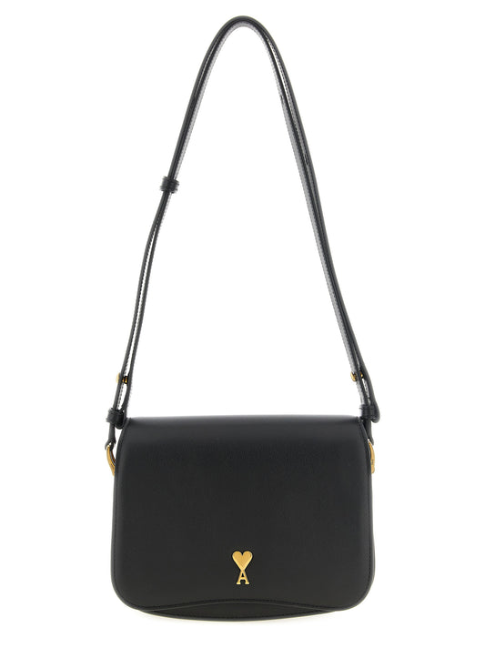 Ami Paris Black Cowhide Crossbody Bag