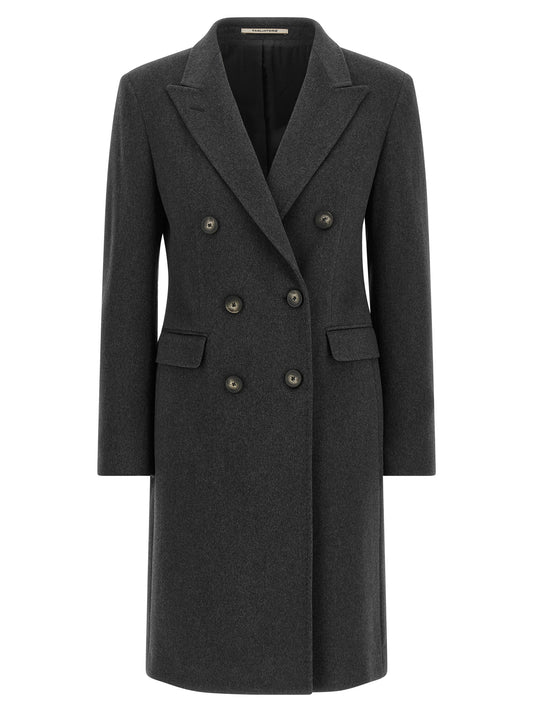 Tagliatore Gray Virgin Wool Coat