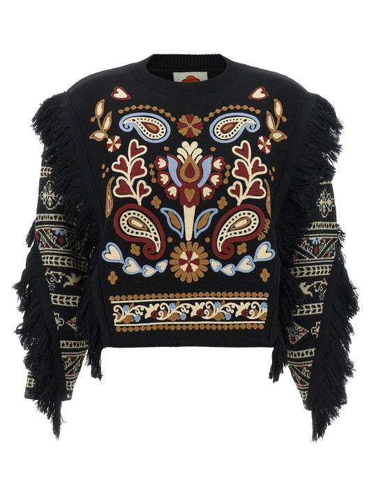 FARM RIO Black Wool Cardigan