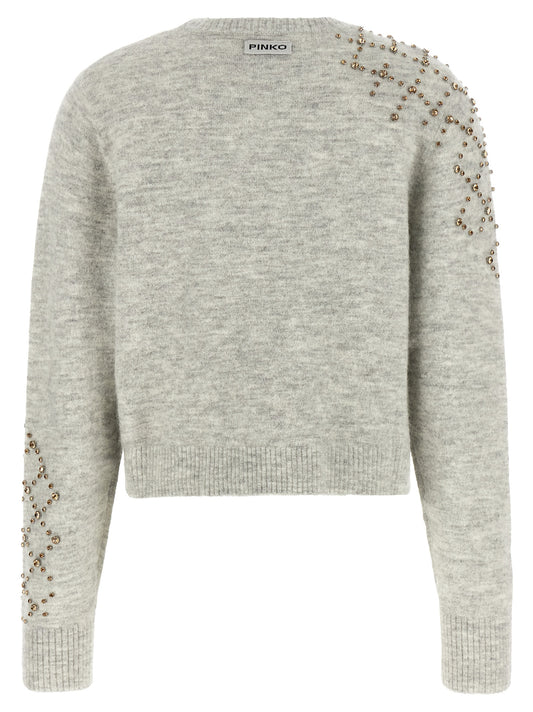 PINKO Gray Wool Cardigan
