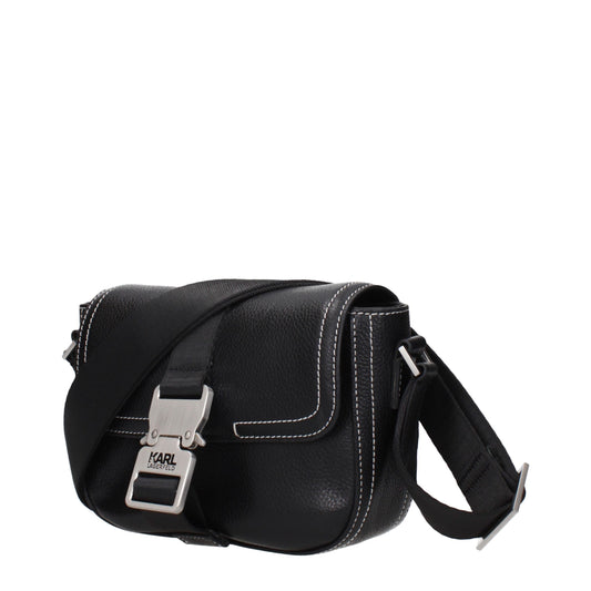 Karl Lagerfeld Black Leather Crossbody Bag