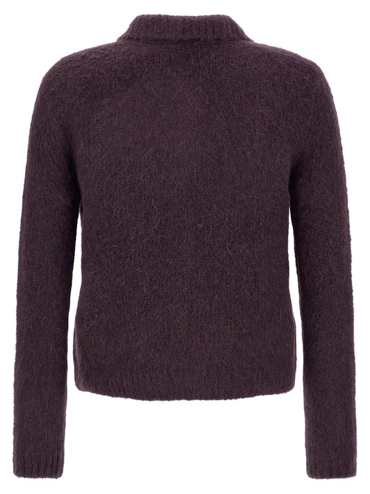 Dries Van Noten Purple Wool Cardigan
