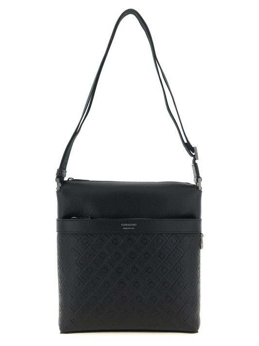 Ferragamo Black Calfskin Crossbody Bag