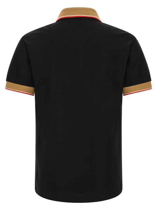 Burberry Black Cotton Polo Shirt