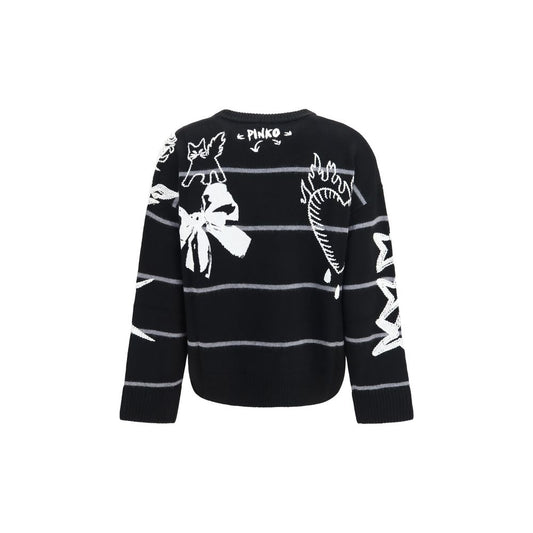 PINKO Black Wool Oves Aries Sweatshirt