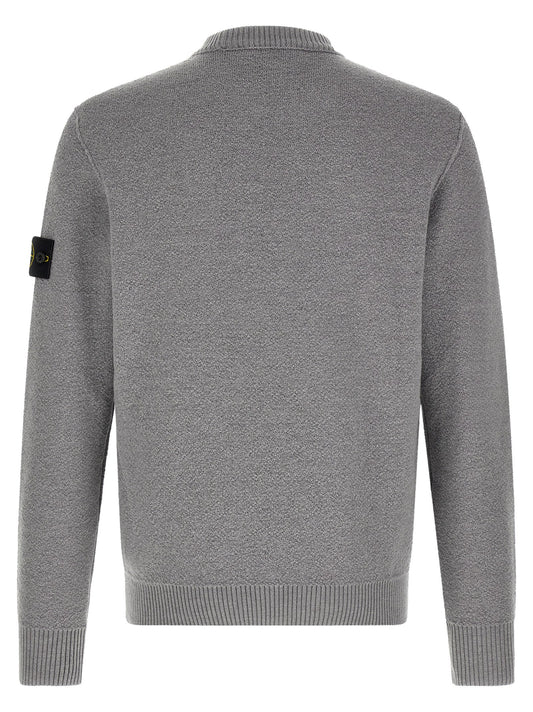 Stone Island Gray Virgin Wool Cardigan