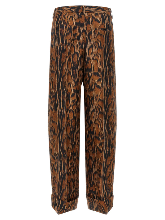 Alberto Biani Brown Silk Casual Pants