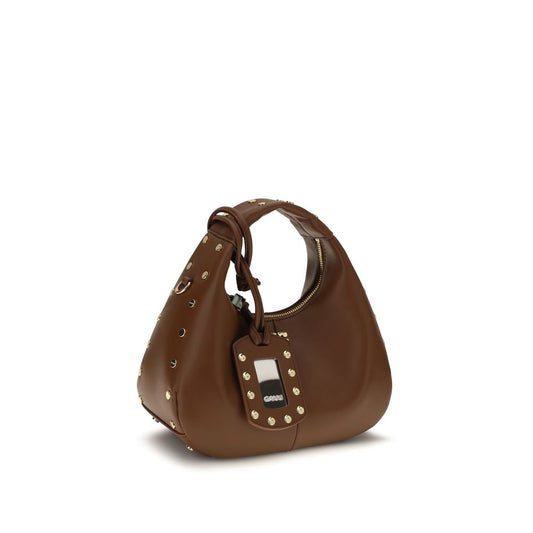 Ganni Brown Recycled Leather Shoulder Bag