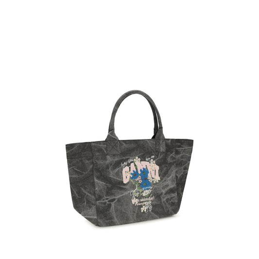 Ganni Gray Cotton Shoulder Bag