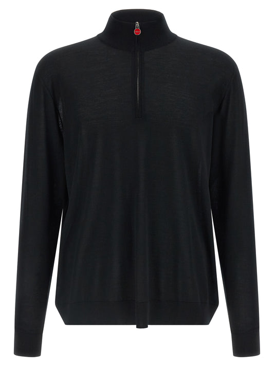 Kiton Black Wool Cardigan