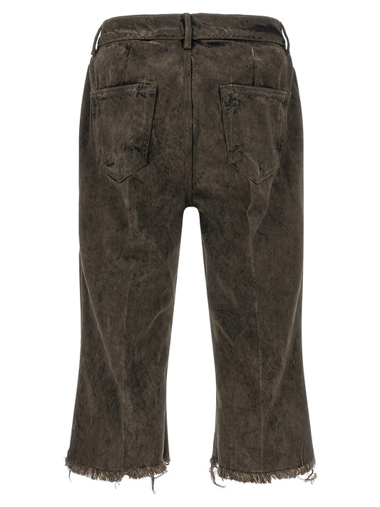 Rick Owens Gray Cotton Bermuda Shorts