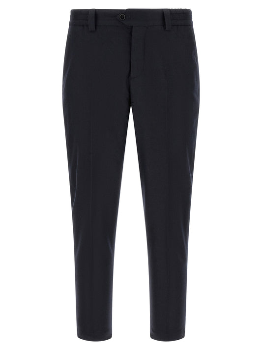 PT Torino Black Virgin Wool Casual Pants
