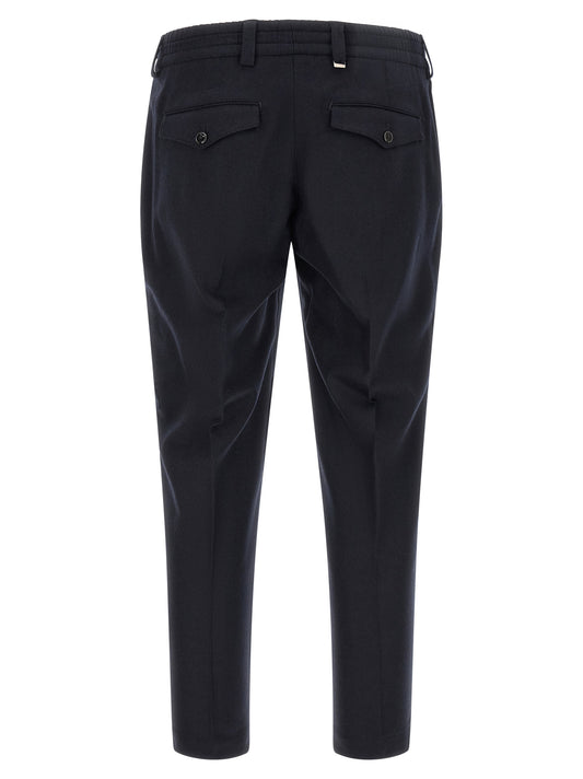 PT Torino Black Virgin Wool Casual Pants