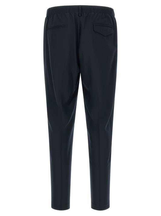 CELLAR DOOR Blue Virgin Wool Cropped Pants