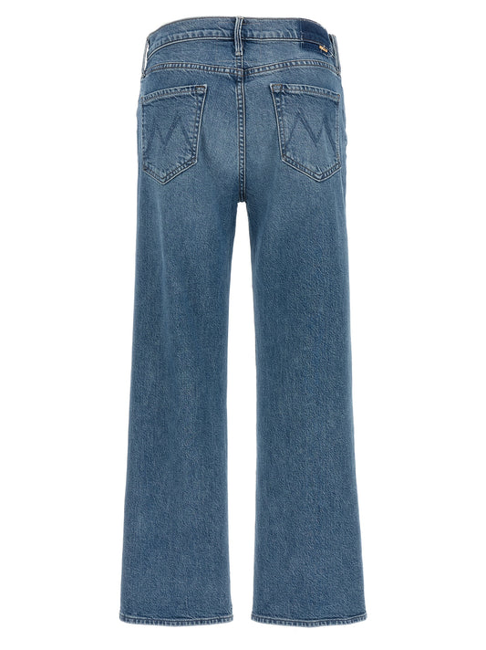 Mother Denim Blue Cotton Straight-Leg Jeans